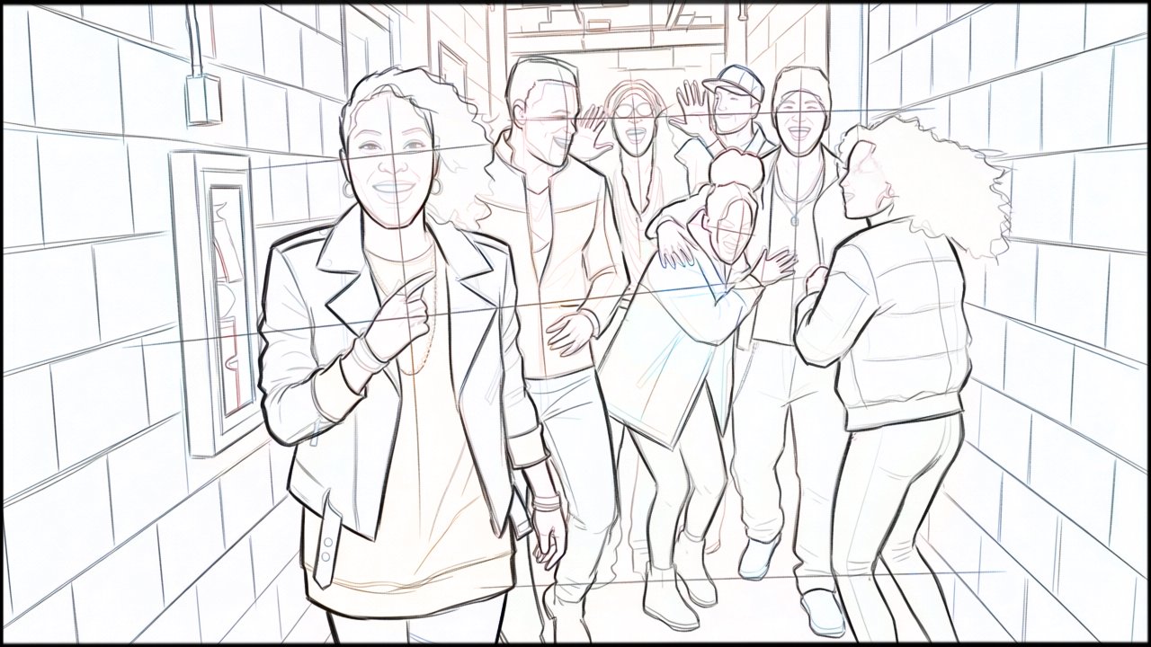 Roughs - storyboard frame 1 by Dakota Warren